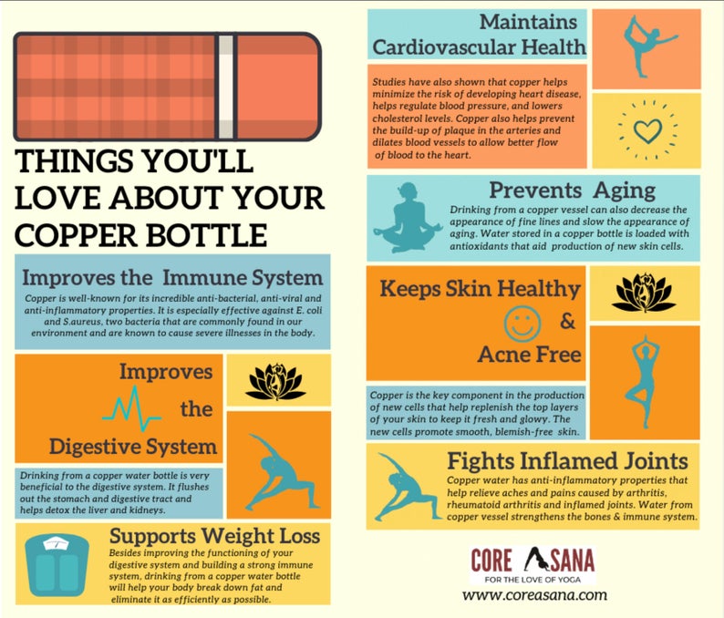 OM COPPER DRINKING CARAFE BOTTLE